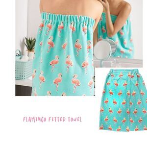 Flamingo Print Fitted Towel